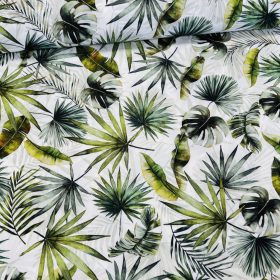   1,25 m EGYBEN KÉRHETŐ Fehér alapon legyezőpálmás vízlepergető szövet