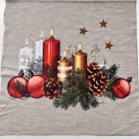   EXTRA AKCIÓS: Karácsonyi plüssös panel: Gyertyás tobozos (46*46 cm)