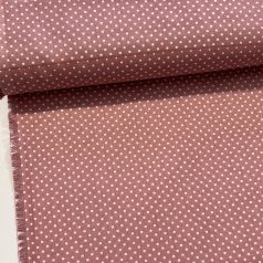   Extra puha: Fáradt rózsaszín/mályva a. 2 mm-es pöttyös (puha, puplin tapintású) pamutvászon