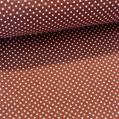   Barna alapon 2 mm-es kispöttyös pamutvászon (Martini Olive)