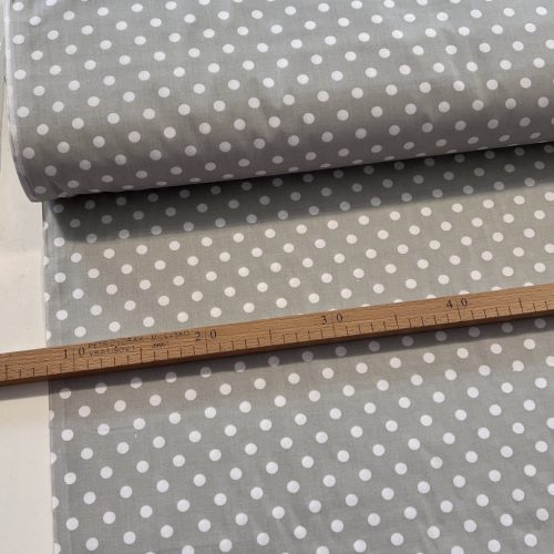 Extra puha: Halvány szürke a. 8 mm-es pöttyös (puha, puplin tapintású) pamutvászon (#254 d. grey)