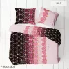 Fekete-mályvás-rózsaszín geometria mintás 160 cm sz. pamutvászon (KA)