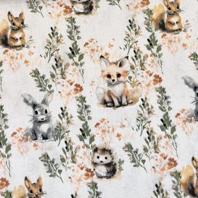   0,87 m EGYBEN KÉRHETŐ TOP TERMÉK: Róka-süni-mókuska 160 cm sz. pamutvászon (KA)