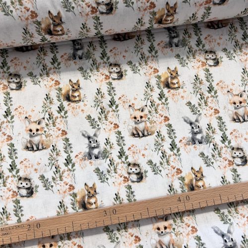 0,87 m EGYBEN KÉRHETŐ TOP TERMÉK: Róka-süni-mókuska 160 cm sz. pamutvászon (KA)