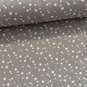   0,48 m EGYBEN KÉRHETŐ Szürke alapon fehér csillagos 160 cm sz. pamutvászon (KA)