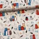 Kék-piros cicás160 cm sz. pamutvászon