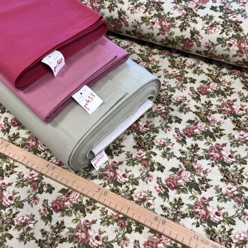 0,37 m  EGYBEN KÉRHETŐ Szépia rózsás pamutvászon