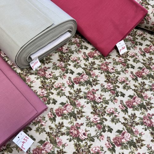 0,37 m  EGYBEN KÉRHETŐ Szépia rózsás pamutvászon