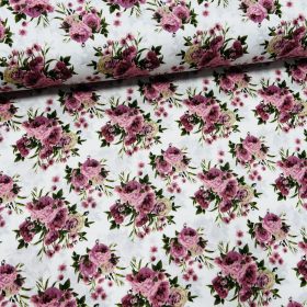 Rózsa csokrok pamutvászon