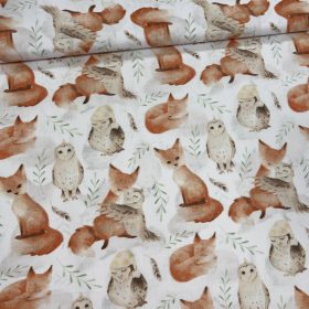   KIÁRUSÍTÁS: Róka-bagoly barátság 160 cm sz. pamutvászon