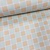 KIÁRUSÍTÁS: Világoskék-bézs skótkockás pamutvászon