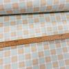KIÁRUSÍTÁS: Világoskék-bézs skótkockás pamutvászon