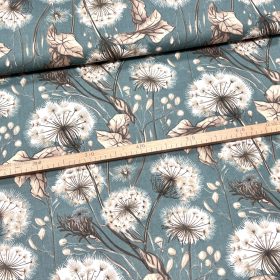 Zöldes alapon pitypangos 160 cm sz. pamutvászon