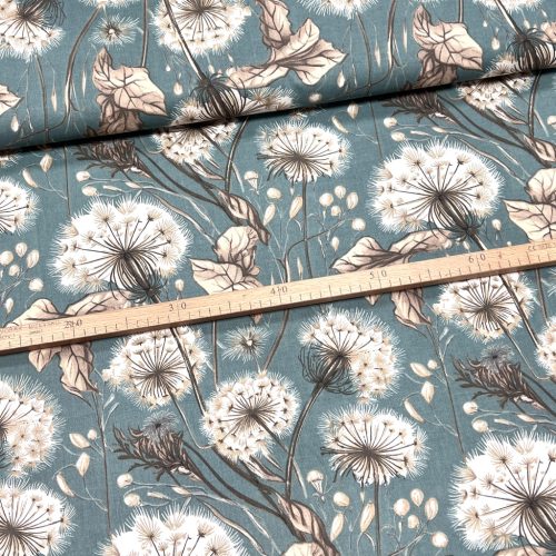 Zöldes alapon pitypangos 160 cm sz. pamutvászon