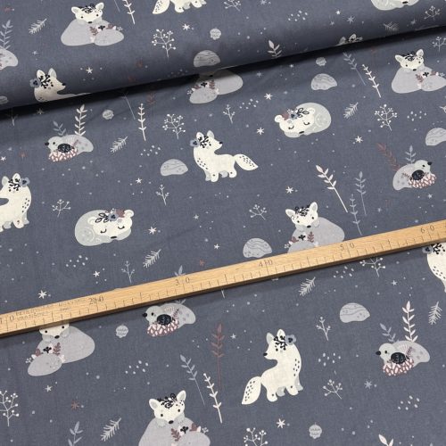 KIÁRUSÍTÁS: Szürke a. sarki rókás 160 cm sz. pamutvászon (KA)