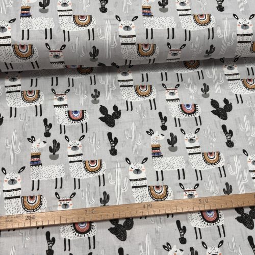 KIÁRUSÍTÁS: Szürke a. lámás 160 cm sz. pamutvászon (KA)