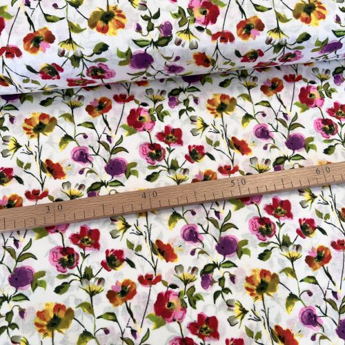 Színváltós pipacsmező pamutvászon