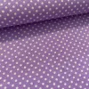 0,5 m Szál hibás EGYBEN KÉRHETŐ Lila alapon 2 mm-es kispöttyös pamutvászon (Lavander lilac No.2)