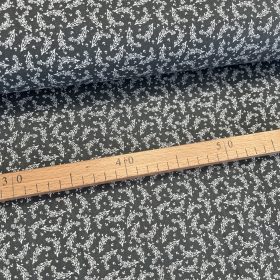 Szürke alapon fehér kiságas pamutvászon