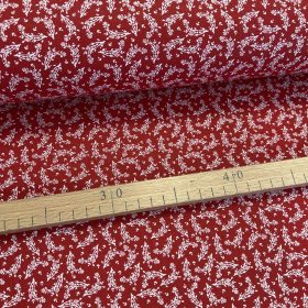 Piros alapon fehér kiságas pamutvászon