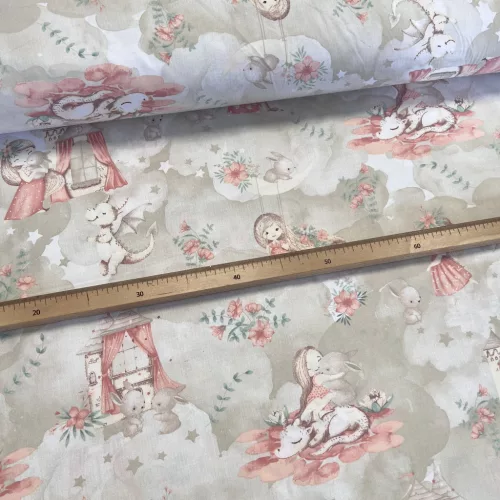 KIÁRUSÍTÁS: Királylány a sárkányával 160 cm sz. pamutvászon (KA)