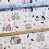 Fehér a. rózsaszín-bézs cicás 160 cm sz. pamutvászon