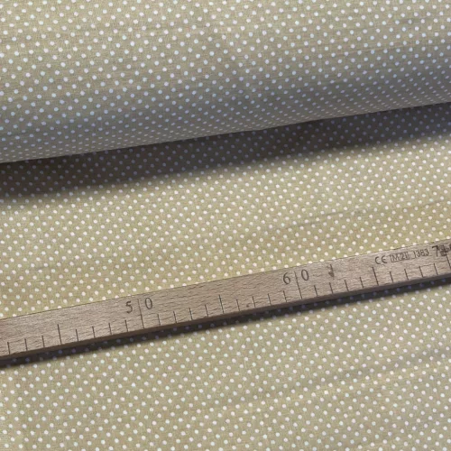 Homok alapon 2 mm-es kispöttyös pamutvászon (7676 Beige No.2)