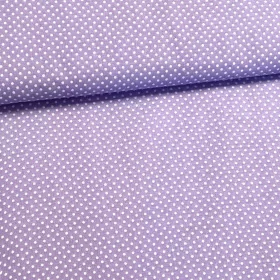   Levendula lila alapon 2 mm-es kispöttyös pamutvászon (7676 Lavender)