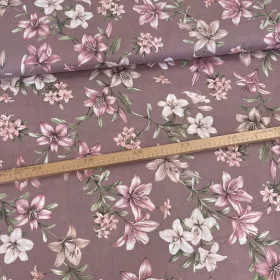 Pasztell lila a. liliomos 160 cm sz. pamutvászon (Mr)