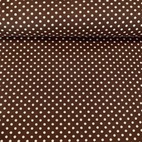 Barna alapon 2 mm-es kispöttyös pamutvászon (7676 brown)