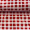 Piros-fehér kockás pamutvászon (1 cm-es kockás)