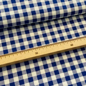 Kék-fehér kockás pamutvászon (1 cm-es kockás)