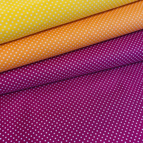 Fuxia alapon 2 mm-es kis pöttyös pamutvászon (7676 Fuxia)