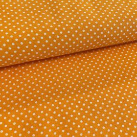   Narancs alapon 2 mm-es kis pöttyös pamutvászon (7676 Orange)