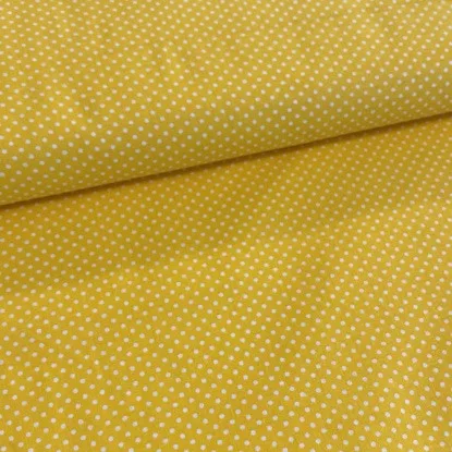 Citromsárga alapon 2 mm-es kis pöttyös pamutvászon (7676 Lemon)