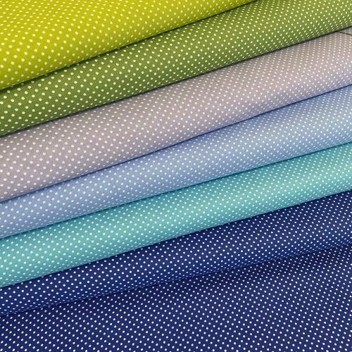 Királykék alapon 2 mm-es kis pöttyös pamutvászon (7676 Royal blue)