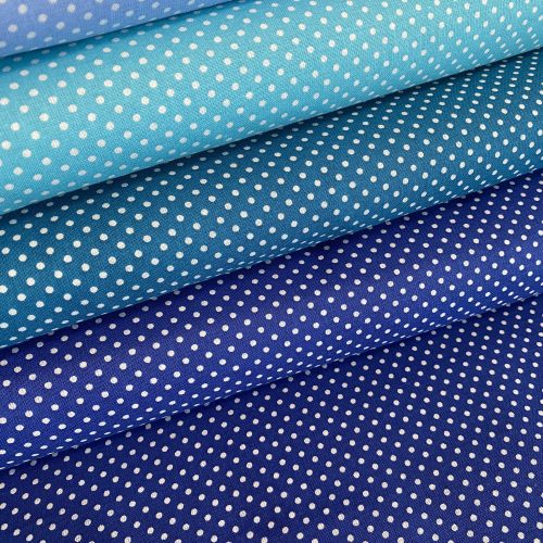 Királykék alapon 2 mm-es kis pöttyös pamutvászon (7676 Royal blue)