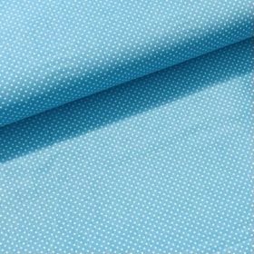   Türkiz alapon 2 mm-es kis pöttyös pamutvászon (7676 Turquize)