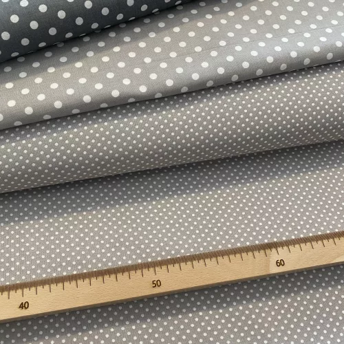 Vil. Szürke (7676 Ash grey) a. 2 mm-es pöttyös pamutvászon