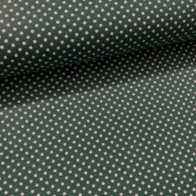   Fenyő zöld alapon 2 mm-es kispöttyös pamutvászon (7676 Ever green)