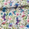 Kék-lila kolibris-virágos 160 cm sz. pamutvászon