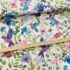 Kék-lila kolibris-virágos 160 cm sz. pamutvászon