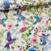 Kék-lila kolibris-virágos 160 cm sz. pamutvászon
