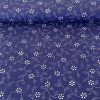 0,11 m EGYBEN KÉRHETŐ Indigókék alapon pöttyökből álló leveles, virágos kékfestő jellegű pamutvászon