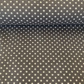   Szürke (Steel grey 7676) alapon 2 mm-es kis pöttyös pamutvászon