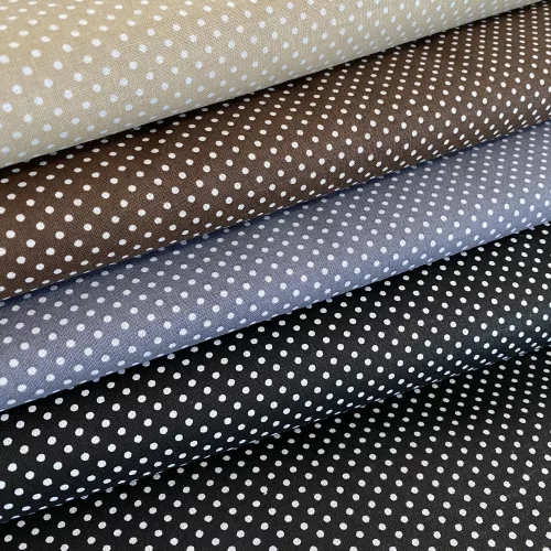 Szürke (Steel grey 7676) alapon 2 mm-es kis pöttyös pamutvászon