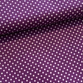   Sötét lila alapon 2 mm-es kispöttyös pamutvászon (7676 Lilac)