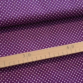   Sötét lila alapon 2 mm-es kispöttyös pamutvászon (7676 Lilac)