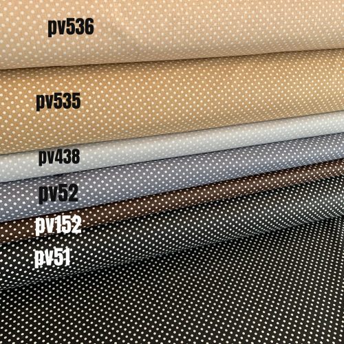 Sötétebb bézs alapon 2 mm-es kispöttyös pamutvászon (7676 Dark Beige)