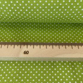   Kiwi zöld alapon 2 mm-es kis pöttyös pamutvászon (7676 Kiwi)